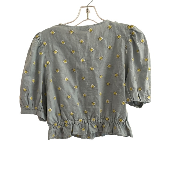 & Other Stories Puff Sleeve Cotton Linen Blouse Top Size 36 S - Picture 4 of 4